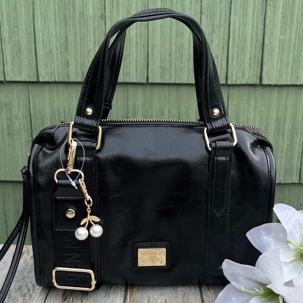 Women's Soft Zipper Satchel Handbag Purse Black